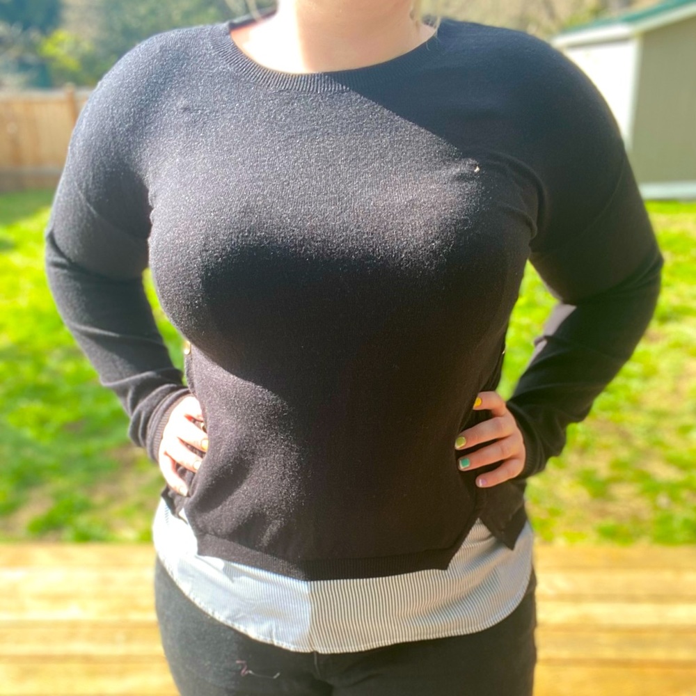 NWT Soft Black Layered Shirt